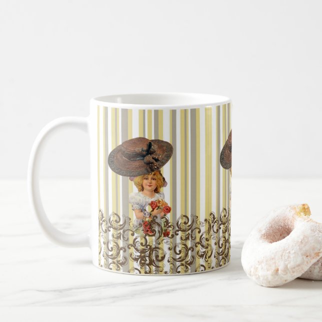 Mug à bande vintage (Avec donut)