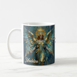Mug A Beautiful Gold and Turquoise Angel Personalized