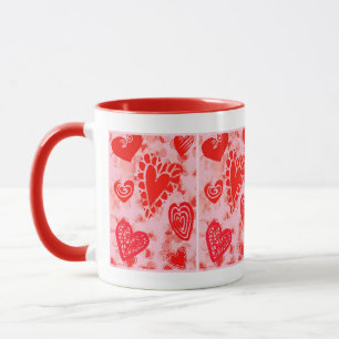 Mug à boisson Doodle coeurs de la Saint-Valentin