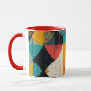 Mug à café à deux tons de poisson cubistique
