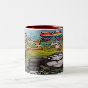 Mug à café à deux tons de singes