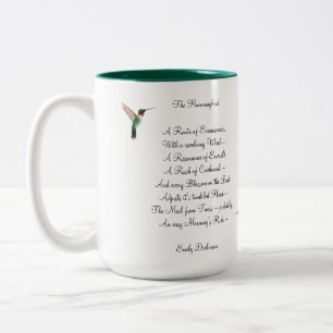 Mug à café à deux tons Emily Dickinson Hummingb