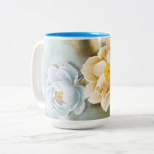 Mug à café à deux tons floraux