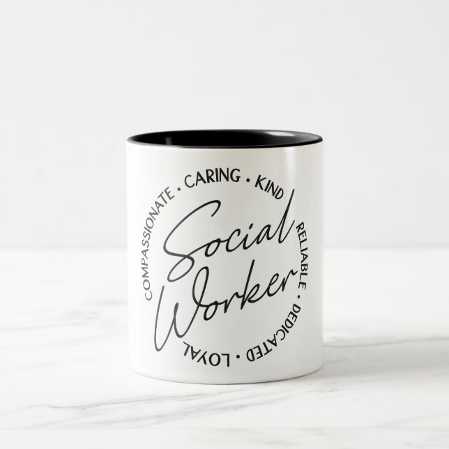 Mug à café à deux tons pour travailleur social (Centre)
