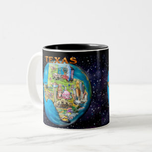 Mug à café à deux tons Texas Planet