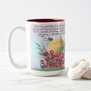 Mug à café à deux tons - vers bible et scène de la