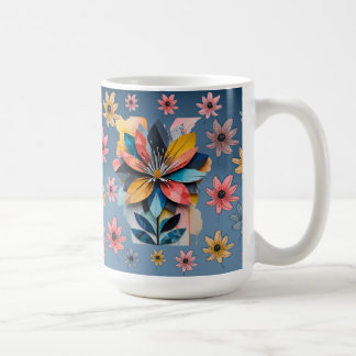 Mug à café à fleurs rétro 15oz