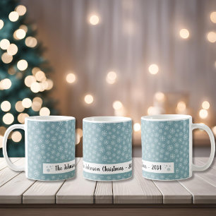 Mug à café Blue Snowflake moderne