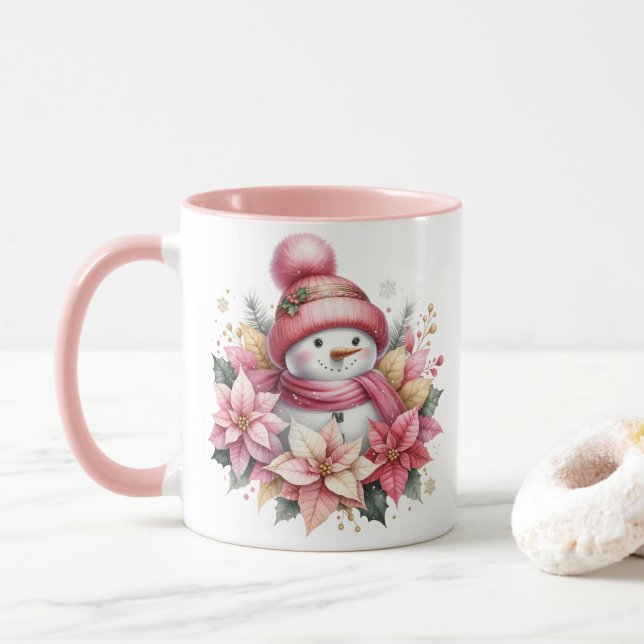 Mug à café bonhomme de neige de vacances (Avec donut)