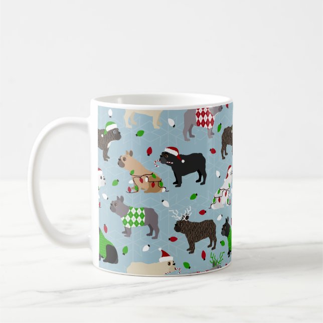 Mug à café Bulldog de Noël (Gauche)