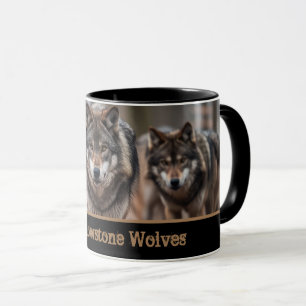 Mug à café en deux tons pour loups de Yellowstone