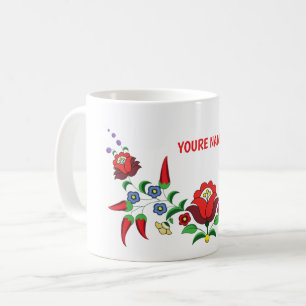 Mug à café fleuri personnalisé hongrois
