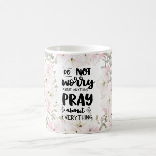Mug à café floral chrétien/biblique