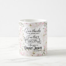 Mug à café floral chrétien/biblique
