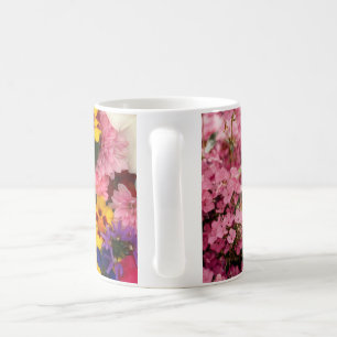 Mug à café floral élégant Mug en céramique à fle