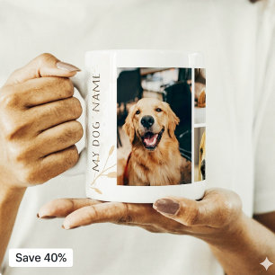 Mug à café personnalisé avec 3 photos de chien en