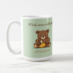 Mug à café personnalisé Pot de miel d'ours mignon