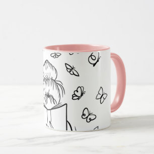 Mug à café rose Lovely Reader
