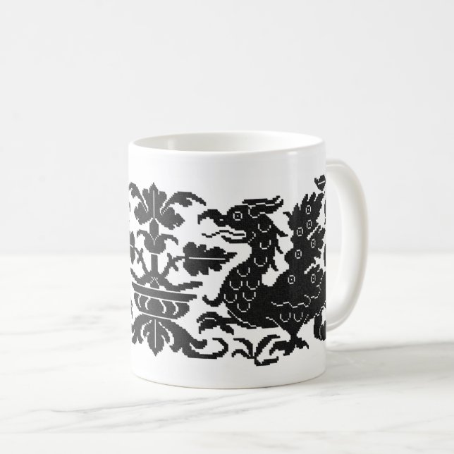 Mug à café Wyverns médiéval/Renaissance (Devant droit)