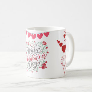 Mug à cœur floral Joyeuse Saint-Valentin