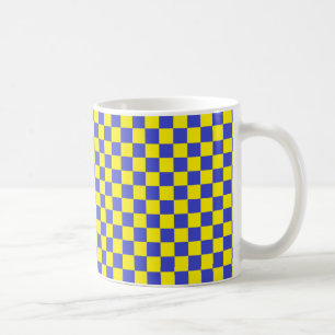 Mug À damiers bleu et jaune