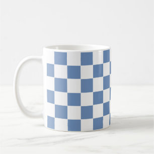Mug à damiers bleu/gris et blanc