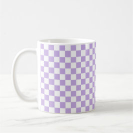 Mug à damiers Lavande et blanc