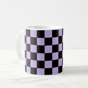 Mug à damiers Lavande et noir