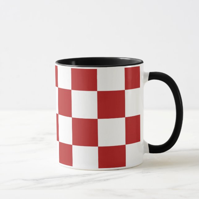 Mug à damiers rouge et blanc (Droite)