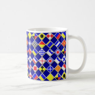 Mug à damiers Signal Nautique Drapeaux Décor