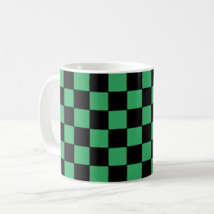 Mug à damiers vert et noir
