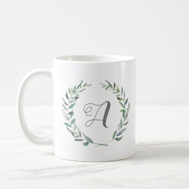 Mug "A" de la branche feuille de monogramme (Gauche)