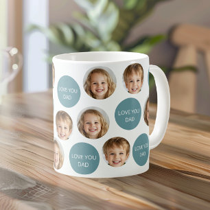 Mug à deux photos personnalisées Je t'aime papa