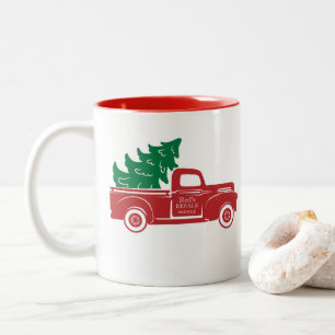 Mug à deux tonalités de Noël de canard rouge