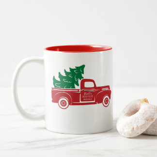Mug à deux tonalités de Noël de canard rouge
