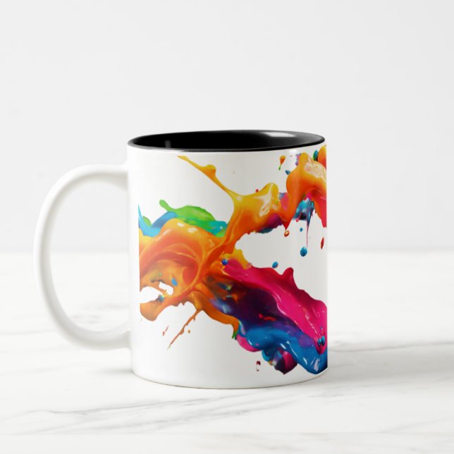 Mug à deux tons 11 oz - Conception Abstraite de l' (Gauche)