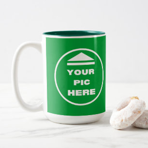 Mug à deux tons - Ajouter l'image 15 oz blanc chas