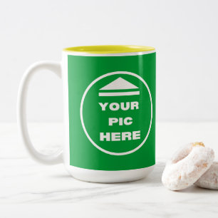 Mug à deux tons - Ajoutez votre image 15 oz blanc