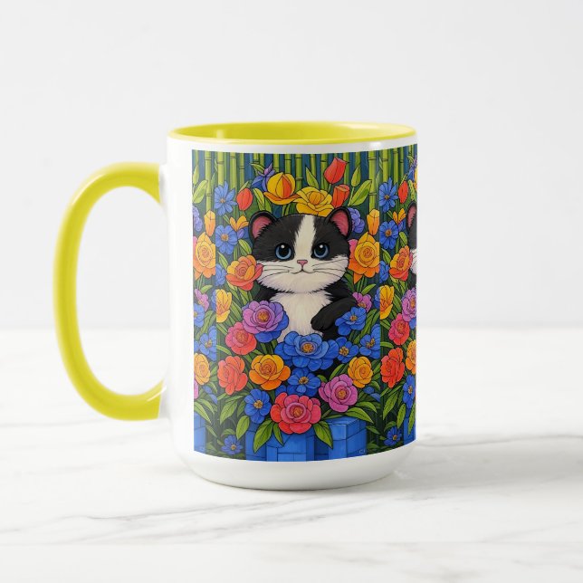 Mug À Deux Tons, Coupes Florales (Gauche)