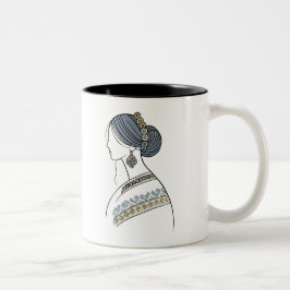Mug à deux tons d'art populaire ukrainien | Art de