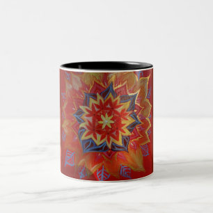 Mug à deux tons de Mandala rouge