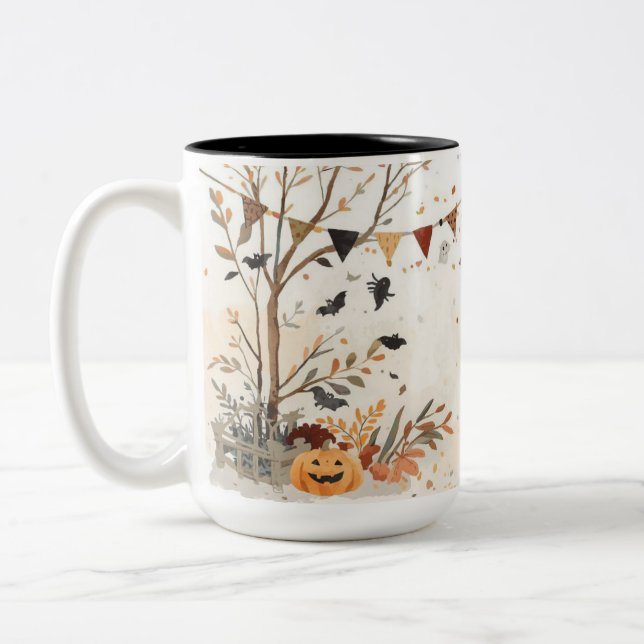 Mug à deux tons éffrayant Halloween - 15 oz automn (Gauche)