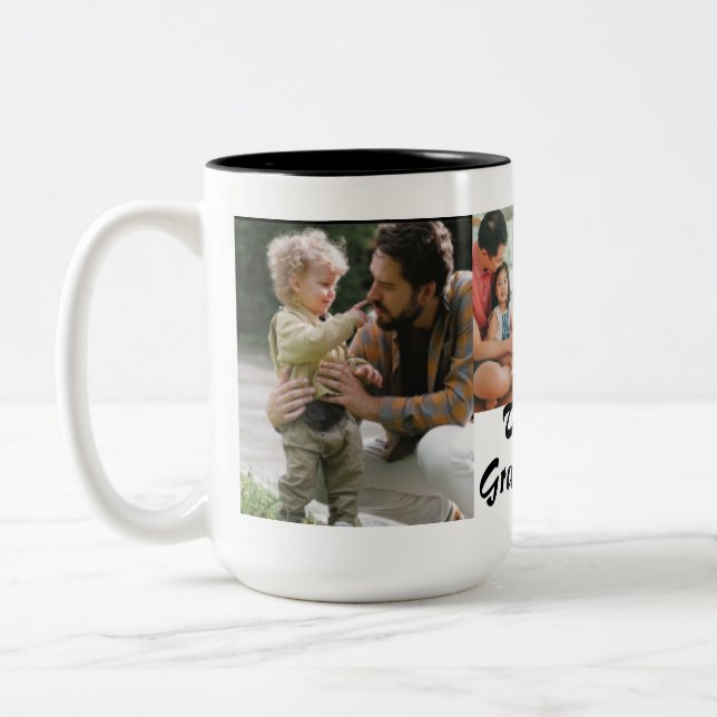 Mug à deux tons Le meilleur grand-père Ever 4 phot (Gauche)