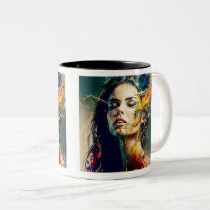 Mug à deux tons pour femme en voie de dissolution,