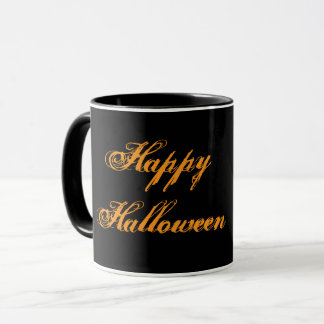 Mug à écriture manuscrite Joyeux Halloween (Noir e