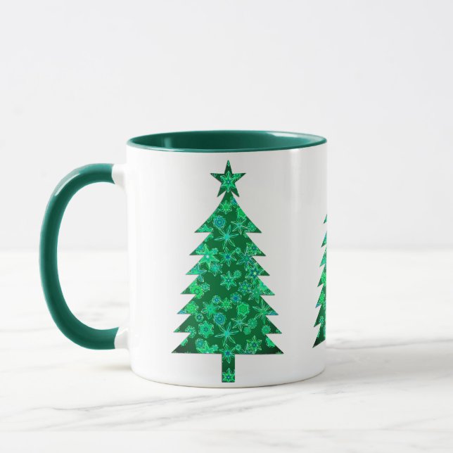 Mug À feuillage persistant avec Snowflakes Christmas T (Gauche)