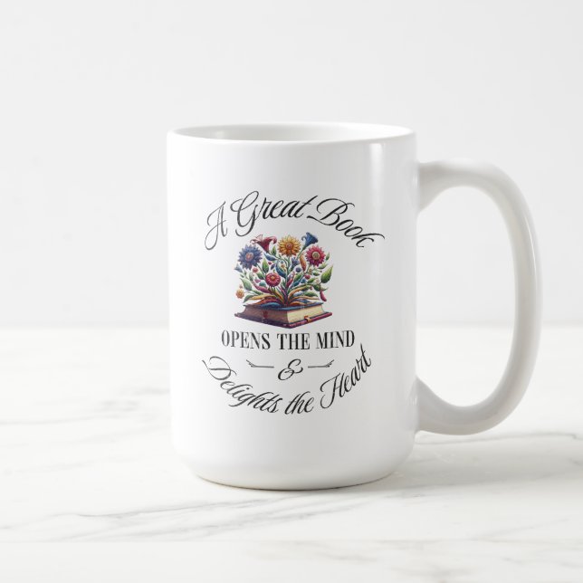 Mug A Great Book Delights Floral  (Droite)