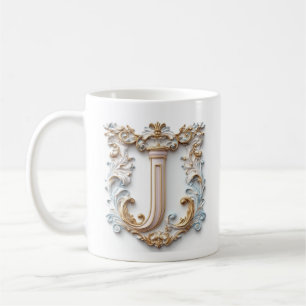Mug à la lettre baroque 'J' pour une princesse du