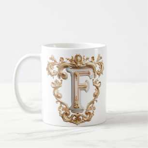 Mug à la lettre 'F' baroque pour une princesse du 