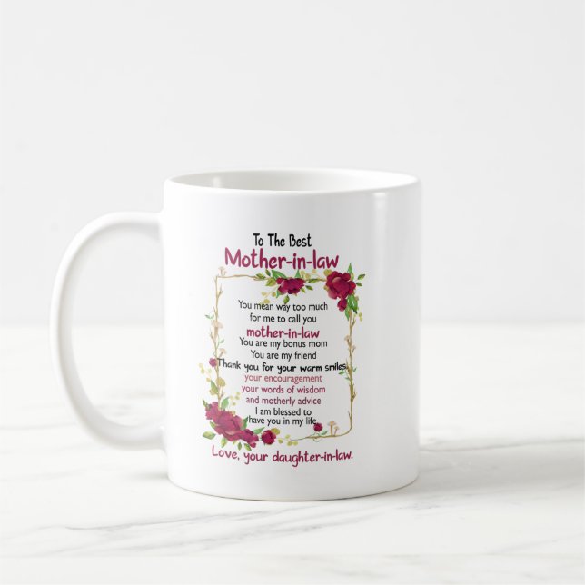 Mug À la meilleure mère en droit des cadeaux de fille  (Gauche)